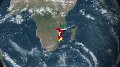 African Nations Flags Reveal on Rotating Earth Map
