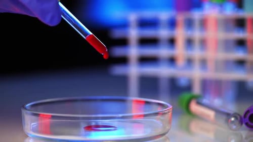 Laboratory Blood Testing in Futuristic Medical Setting