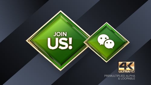 Wechat Join Us! Rotating Sign 4K Looping Design Element