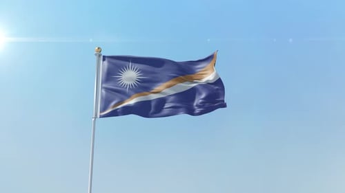 Marshall Islands Flag Waving Realistic 3D Animation