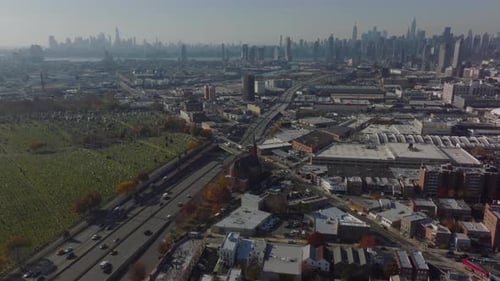 Aerial Panoramic Shot of Large City