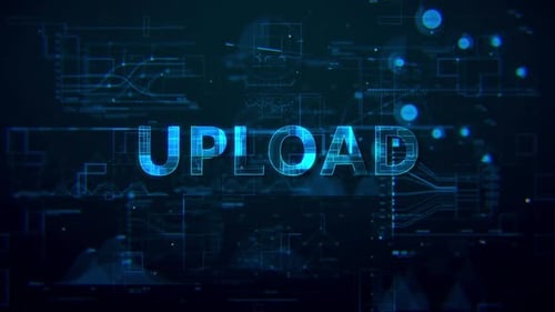 Futuristic Glowing UPLOAD Text Reveal Animation