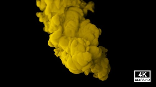 Abstract Yellow Fluid Smoke Ink Flowing Animation
