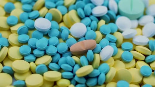 Colorful Pills Close Up View in Daylight