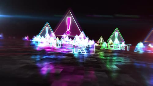 Abstrakte Hyperraumanimation des Warnsymbols