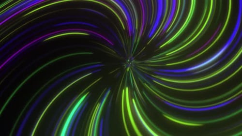 Neon Light Swirl Tunnel Abstract Background Loop