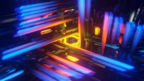 Magnifique tunnel spirituel de mandala 3D visuel d'animation de motif trippy coloré avec géométrie sacrée