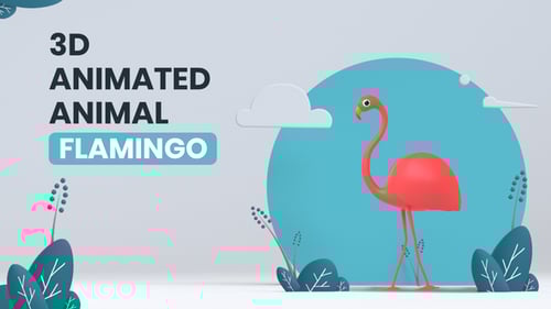 Cute Pink Flamingo 3D Animated Character