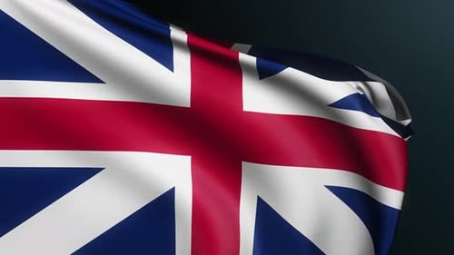 Realistic Waving Union Jack Flag Loop