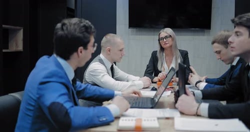 Business Meeting in the Office with Technology