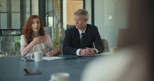 Business Meeting in Modern Office Environment