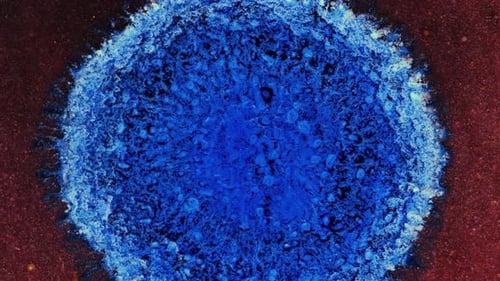 Blue Explosion Particles Flying in Different Directions
