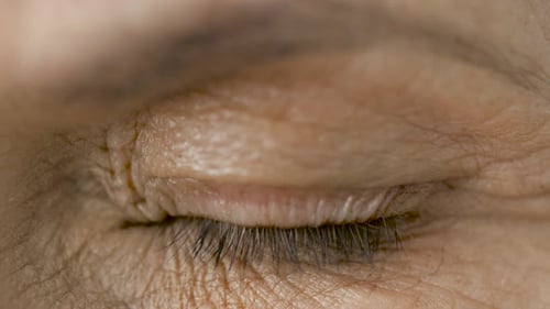 Close Up of Blinking Senior Woman Eye