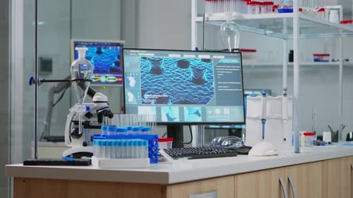 Empty Laboratory Modernly Equipped Nobody It