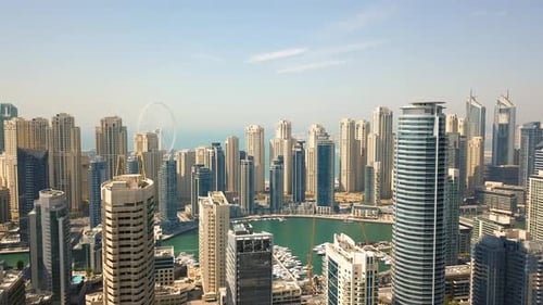 Aerial View of Dubai Marina District