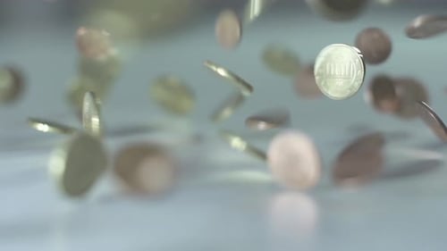 Cash Money Coins Savings Falling Down Background