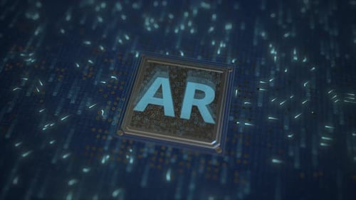 AR or Augmented Reality Text on a Computer Processor