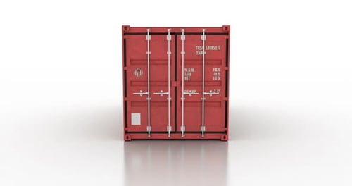 Red Shipping Container Doors Opening Animation Reveal