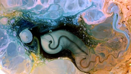 Abstract Colorful Ink Spread Art 078