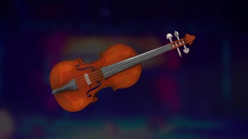 Realistic 3D Violin Animation with Alpha Channel for Musical Projects