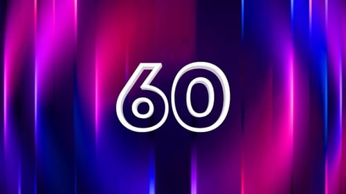 Vibrant Animated Countdown Timer with Glowing Neon Numbers
