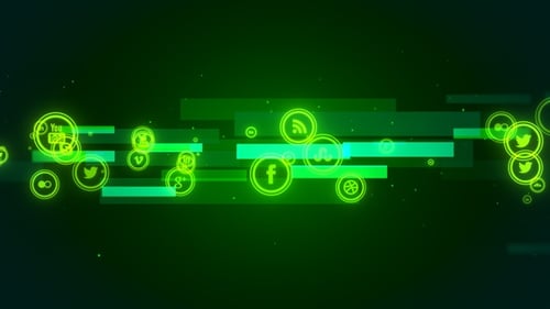 Abstract Social Media Icons Digital Technology Background