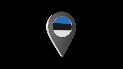 Estonia Flag 3D Map Pointer Animation