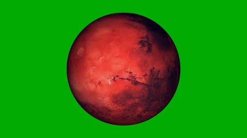 grüner Bildschirm, Mars, Planet dreht sich