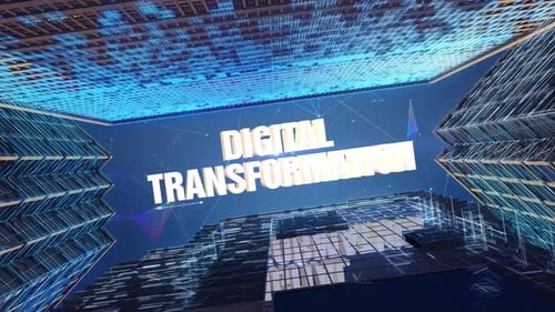Arranha-céus digitais Business Word Transformação digital