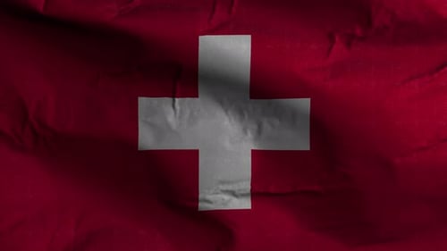 Realistic Waving Switzerland Flag Loop Animation