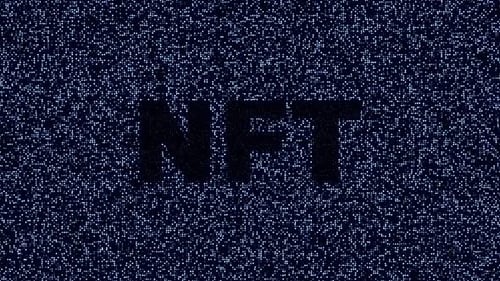 Flickering NFT Text Reveal with Digital Glitch Effect