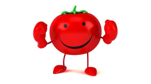 Animated 3D Boxing Tomato Character with Thumbs Up
