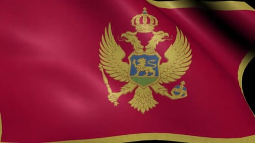 Realistic Montenegro Flag Waving Seamless Loop Animation
