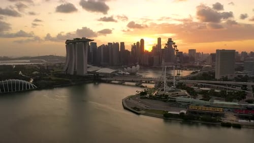 Singapore City Skyline at Marina Bay Singapore