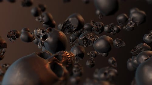 Looping Dark Skulls Abstract Background Animation