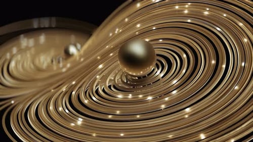 Gold Round Network with Shine Circles Background