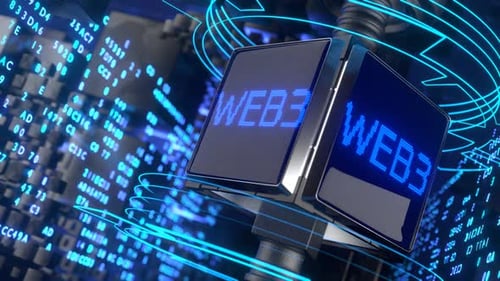 Faites pivoter l'écran avec l'inscription Web 3