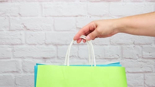 bolsas de compras de papel multicolor