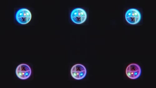 Glowing LED Lights Pattern Pulsating Technology Animation