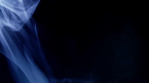 Abstract Blue Smoke on Black Background