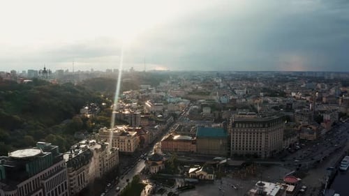 Aerial Sunset View of the Kyiv View