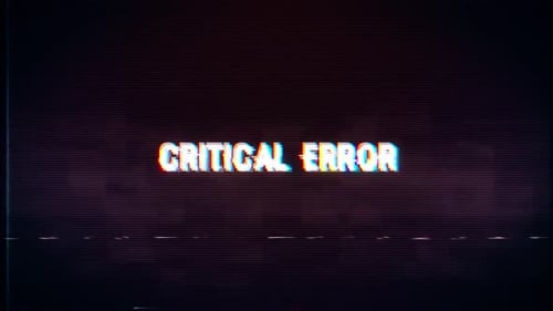 Texto de error crítico con efecto retro de fallo