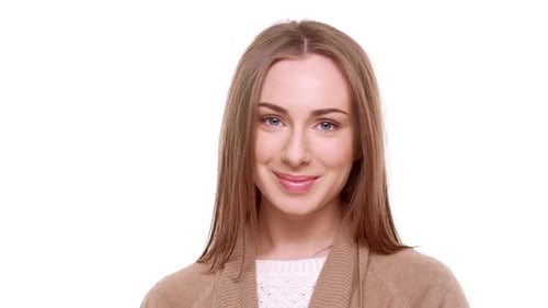 Smiling Young Woman Close Up Portrait