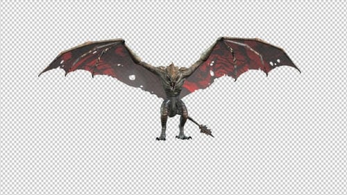3D Animated Fantasy Dragon Roaring and Spreading Wings