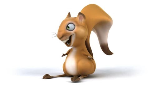 Animated 3D Squirrel Character Waving Head