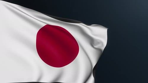 Realistic Waving Flag of Japan Animation