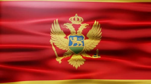 Montenegro Flag Realistic Waving Loop