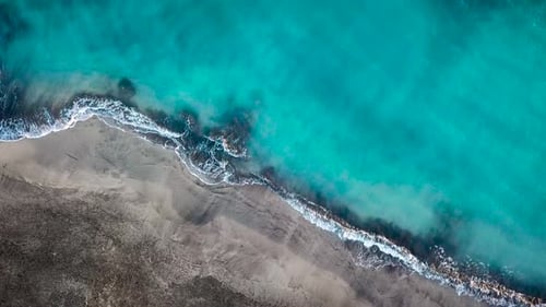 Top View of a Deserted Black Volcanic Beach