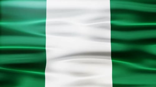 Realistic Waving Nigeria National Flag Seamless Loop Animation