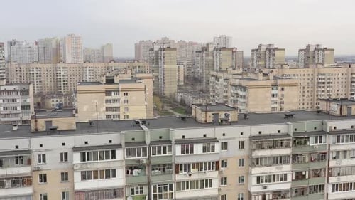 Dormitory Area Commieblocks In Eastern Europe Two Aerial Shots Kyiv Troeschina